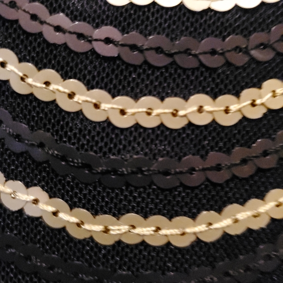 Nine West Black Gold Sequin Dress Size 14 - Picture 3 of 4